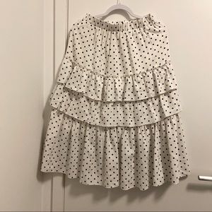 Polka dot long cake skirt